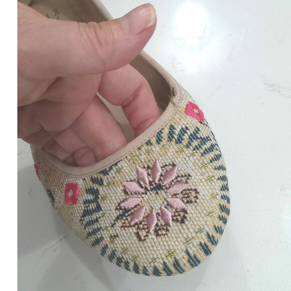 Mix No 6 Dallilah leather embroidery ballet flats W size 9 floral boho fairycore - Picture 5 of 7